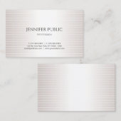 Creative Design Modern Plain Faux Silver Elegant Visitekaartje (Voorkant / Achterkant)