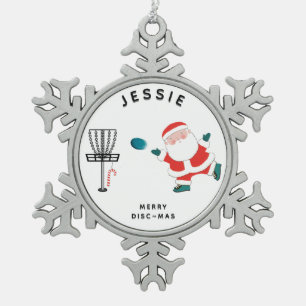 Creative Disk Golf Tin Sneeuwvlok Ornament