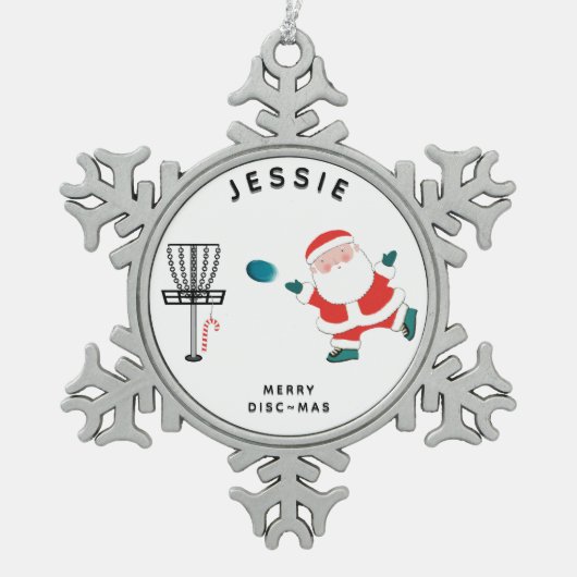 Creative Disk Golf Tin Sneeuwvlok Ornament (Voorkant)