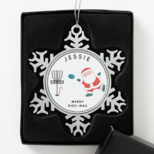Creative Disk Golf Tin Sneeuwvlok Ornament