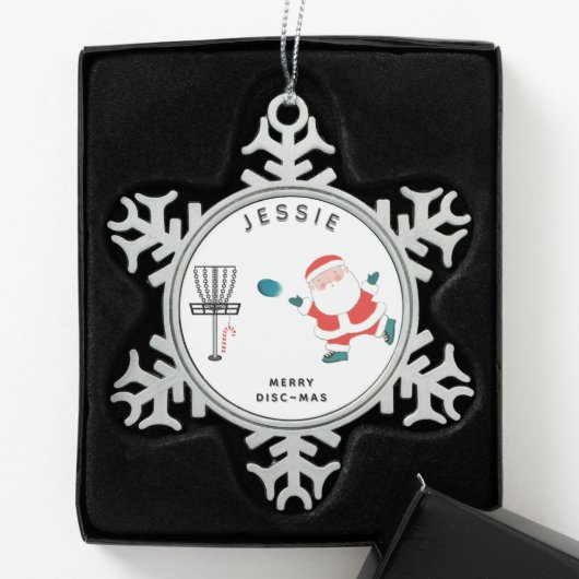 Creative Disk Golf Tin Sneeuwvlok Ornament (Kistje)