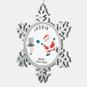 Creative Disk Golf Tin Sneeuwvlok Ornament (Rechts)