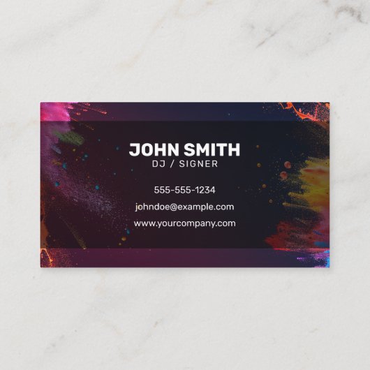 Creative DJ Signer Songwriter Muziek DJ's Karaoke Visitekaartje (Achterkant)