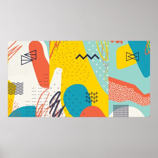 Creative doedle art header met verschillende vorme poster (Voorkant)