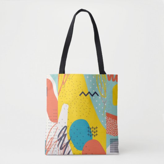 Creative doedle art header met verschillende vorme tote bag (Voorkant)