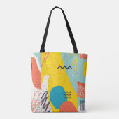 Creative doedle art header met verschillende vorme tote bag (Achterkant)