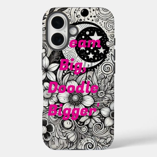 Creative Doodle Art Phone Case – Uniek handgeteken (Achterkant)