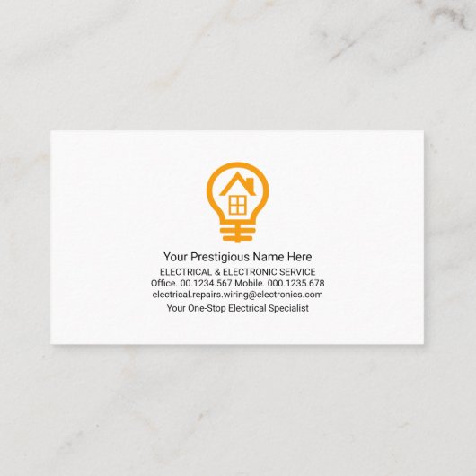 Creative Electrical Bulb Filament Visitekaartje (Achterkant)