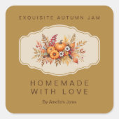 Creative Elegant Autumn Bouquet Flowers Berries Vierkante Sticker (Voorkant)