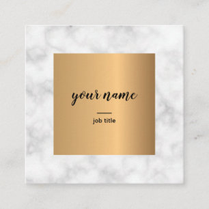 Creative Elegant Marble Gold Square Visitekaartjes