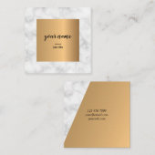 Creative Elegant Marble Gold Square Visitekaartjes (Voorkant / Achterkant)
