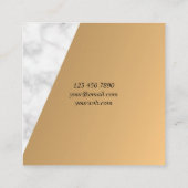 Creative Elegant Marble Gold Square Visitekaartjes (Achterkant)