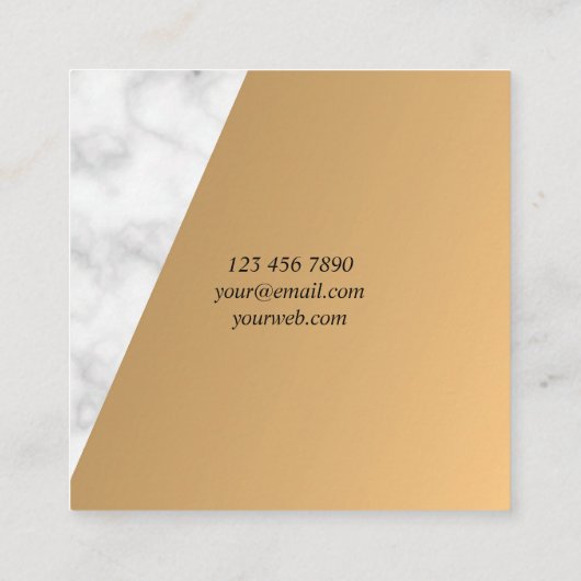 Creative Elegant Marble Gold Square Visitekaartjes (Achterkant)
