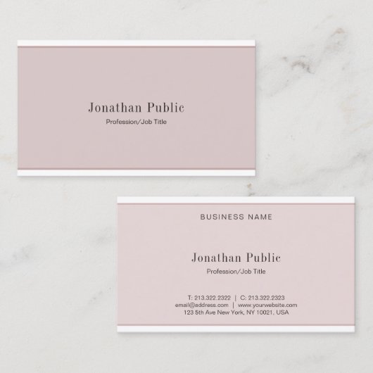 Creative Elegant Minimalist Modern Professional Visitekaartje (Voorkant / Achterkant)