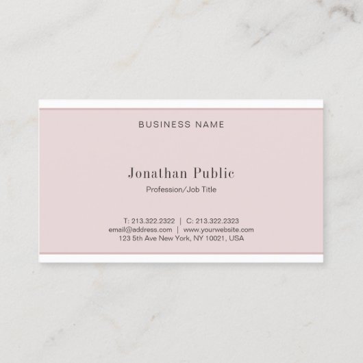 Creative Elegant Minimalist Modern Professional Visitekaartje (Achterkant)