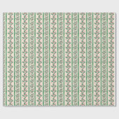 Creative elegant retro green stripes holy berry cadeaupapier (Vlak)