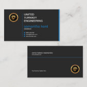 Creative Elegant Simple Retro Blue Voorzitter Visitekaartje (Voorkant / Achterkant)