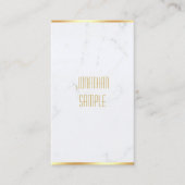 Creative Elegant White Marble Gold Name Modern Visitekaartje (Voorkant)