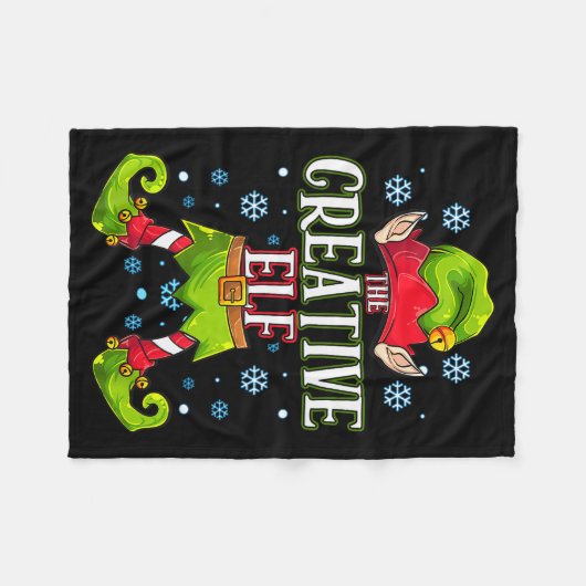 Creative Elf Matching Family Group Christmas Party Fleece Deken (Voorkant (Horizontaal))