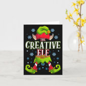 Creative Elf Matching Family Group Christmas Party Kaart (Gele Bloem)