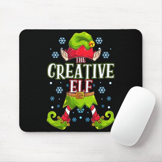 Creative Elf Matching Family Group Christmas Party Muismat (Met muis)