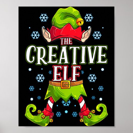 Creative Elf Matching Family Group Christmas Party Poster (Voorkant)