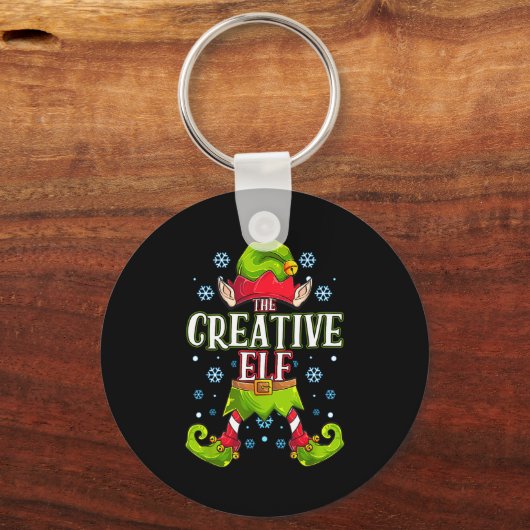 Creative Elf Matching Family Group Christmas Party Sleutelhanger (Voorkant)