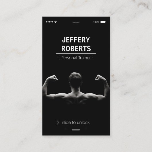 Creative en Unique Bodybuilder Personal Trainer Visitekaartje (Voorkant)