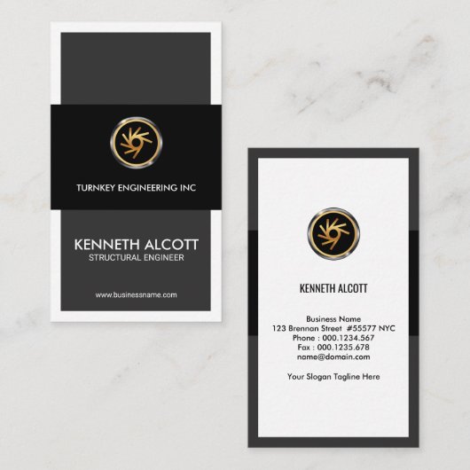 Creative Energizing Stylish Structure Engineer Visitekaartje (Voorkant / Achterkant)