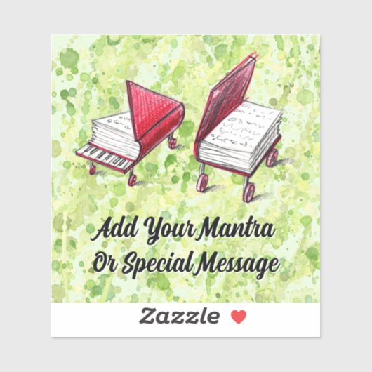 Creative Escape Limoen Splash met boek en piano Sticker (Vel)