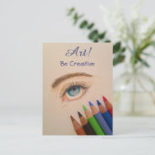 Creative Eye Sketch met gekleurde pennen Briefkaart (Staand voorkant)