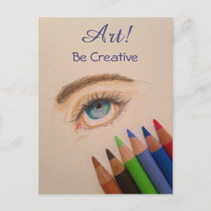Creative Eye Sketch met gekleurde pennen Briefkaart