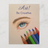 Creative Eye Sketch met gekleurde pennen Briefkaart (Voorkant)