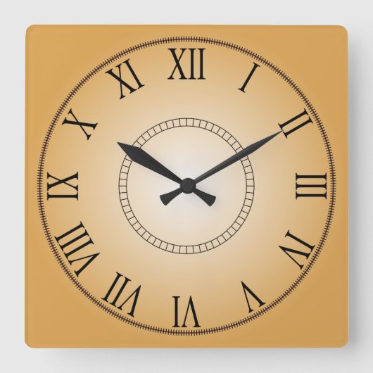 Creative Face Roman Numeral Vierkante Klok (Voorkant)