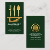 Creative Faux Gold Cutlery Serving Dish Visitekaartje (Voorkant / Achterkant)