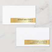 Creative Faux Gold-gepersonaliseerd Modern Elegant Visitekaartje (Voorkant / Achterkant)