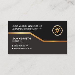 Creative Faux Gold Line Simple Black Founder CEO Visitekaartje