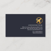 Creative Faux Gold Line Simple Blue Black CEO Visitekaartje (Achterkant)