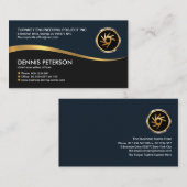 Creative Faux Gold Line Wave CEO Founder Visitekaartje (Voorkant / Achterkant)