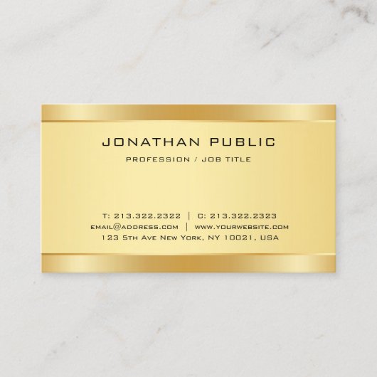 Creative Faux Gold Modern Eenvoudig design elegant Visitekaartje (Voorkant)