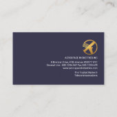 Creative Faux Gold Wave Simple Blue Black CEO Visitekaartje (Achterkant)