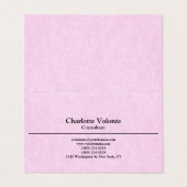 Creative Feminine Pink Trendy Plain Stijlvol Visitekaartje (Buitenkant ongevouwen)
