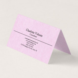 Creative Feminine Pink Trendy Plain Stijlvol Visitekaartje