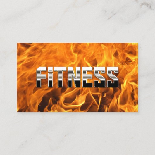 Creative Flaming Fire Metal Fitness Trainer Visitekaartje (Voorkant)