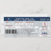 Creative Flight Boarding Pass Bruiloft Uitnodigen Kaart (Voorkant)