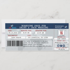 Creative Flight Boarding Pass Bruiloft Uitnodigen Kaart