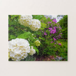 Creative flower tuin witte foto puzzel