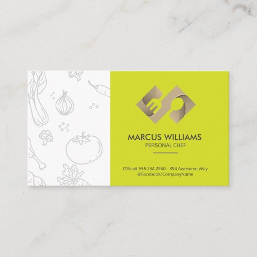 Creative Fork Spoon Logo | chef Visitekaartje (Voorkant)