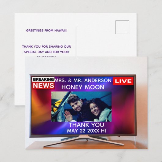 Creative foto bedankt briefkaart (Voorkant / Achterkant)