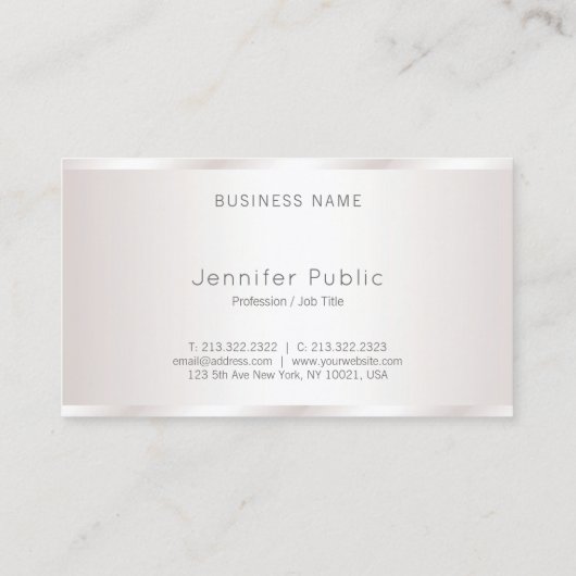 Creative Freehand Script Modern Glam Plain Luxe Visitekaartje (Achterkant)